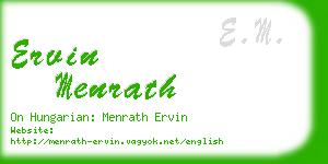 ervin menrath business card